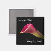 Aimant Calla Lily sur Black, Sauvez la Date! (Recto/Verso)