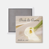 Aimant Calla Lily Sur Satin Blanc (Recto/Verso)