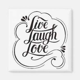 Aimant Calligraphie autocollant live love laug Citation