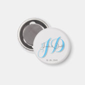 Aimant Calligraphie classique tendance monogramme (Recto/Verso)