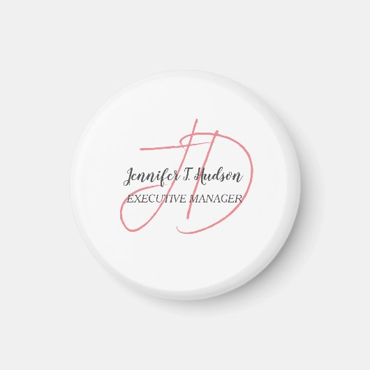 Aimant Calligraphie classique tendance monogramme (Devant)