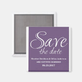 Aimant Calligraphie Enregistrer l'aimant de date, violet (Recto/Verso)