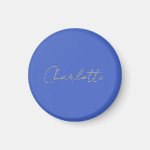 Aimant Calligraphie Or Couleur Deep Royal Nom personnalis