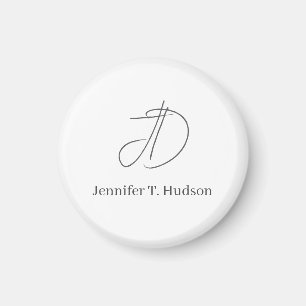 Aimant Calligraphie tendance monogramme classique 