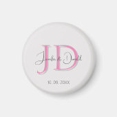 Aimant Calligraphie tendance monogramme de script classiq (Devant)