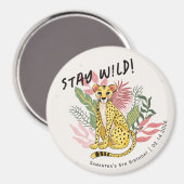 Aimant Calling All Party Animals Cheetah Birthday Favors (Recto/Verso)