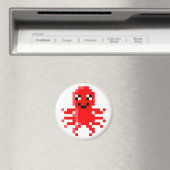 Aimant Calmar à Pixel Rouge (In Situ (Lave-vaisselle))