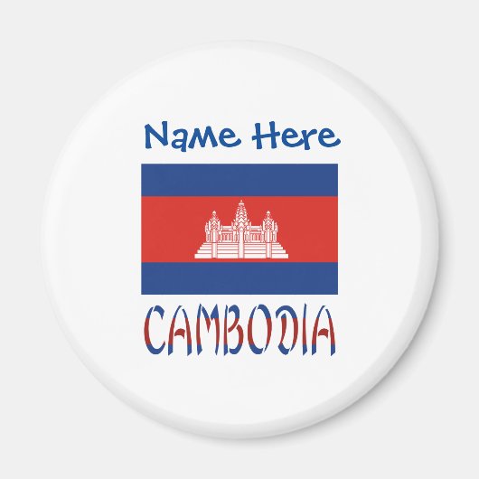 Aimant Cambodge Drapeau cambodgien bleu Personnalisé (Devant)