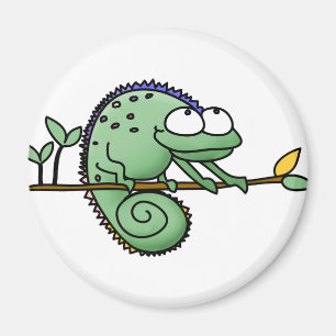 Aimant Cameleon de dessin animé drôle et mignon Lézard ve