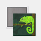 Aimant Caméléon mignon vert (Recto/Verso)