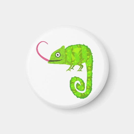 Aimant Caméléon mignon vert (Devant)