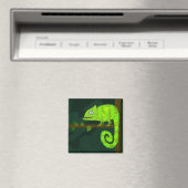 Aimant Caméléon vert mignon (In Situ (Lave-vaisselle))