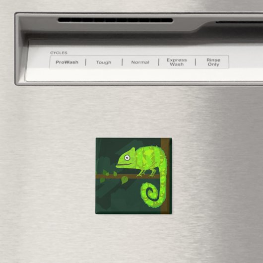 Aimant Caméléon vert mignon (In Situ (Lave-vaisselle))