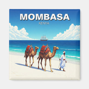 Aimant Camels sur la plage à Mombasa Kenya