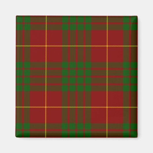 Aimant Cameron tartan rouge vert plaid (Devant)