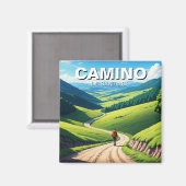 Aimant Camino de Santiago Hiker Randonnée (Recto/Verso)