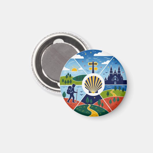 Aimant Camino de Santiago Randonnée (Recto/Verso)