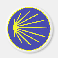 Camino Pilgrim St James Scallop bleu jaune