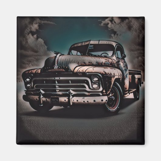 Aimant Camion Antique - Un classique intemporel (Devant)