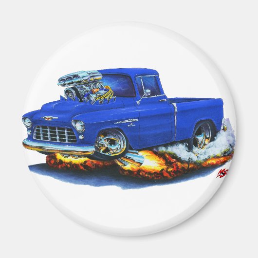 Aimant Camion bleu camionnette camionnette Chevy 1955 (Devant)