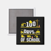 Aimant Camion de construction 100 jours d'école 100e jour (Recto/Verso)