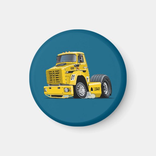 Aimant camion de course de dessin animé (Devant)