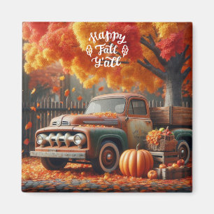 Aimant Camion de ferme rustique/vintage d'automne