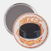 Aimant Camion de hockey en feu (Recto/Verso)