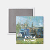 Aimant CAMION DE MARCHANDISES GRANDS CAMIONS RIG Cadeaux (Recto/Verso)