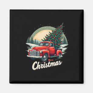 Aimant Camion de ramassage rouge Joyeux Arbre de Noël Vac