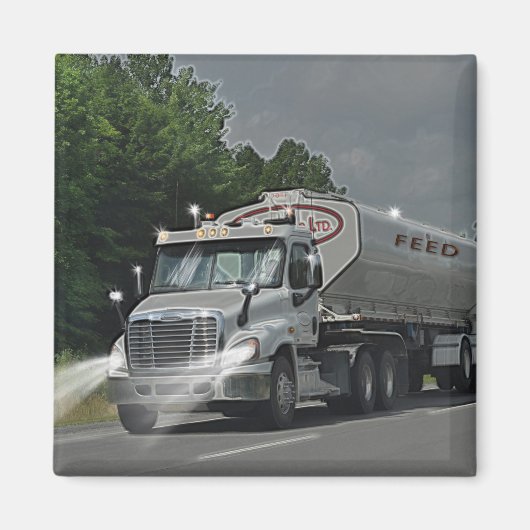 Aimant Camion gris de réservoir d'alimentation de bétail (Devant)