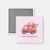 Aimant Camion mignon Love portant des bonbons Valentine (Recto/Verso)