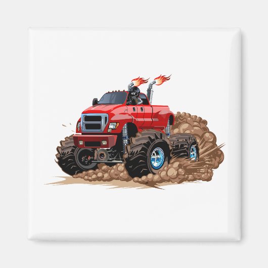 Aimant Camion monstre de dessin animé (Devant)
