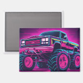 Aimant Camion Monstre Synthwave (Recto/Verso)
