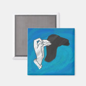 Aimant Camion Ombre Sur Bleu (Recto/Verso)