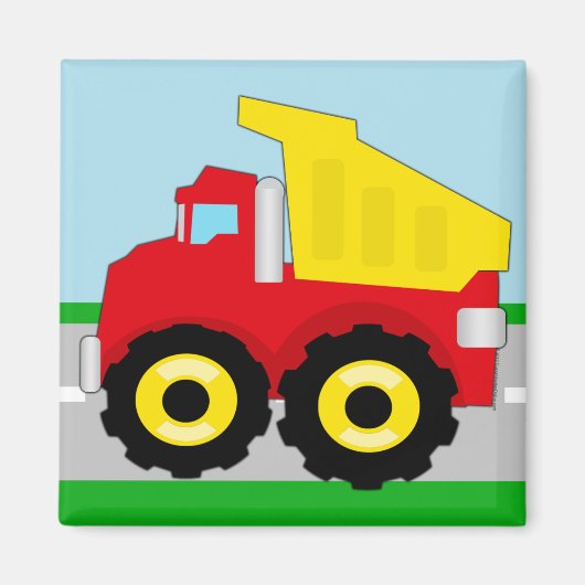 Aimant Camion-poubelle de construction pour enfants (Devant)