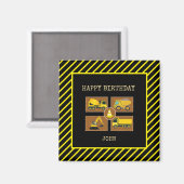 Aimant Camions de construction | Décor Anniversaire de en (Recto/Verso)