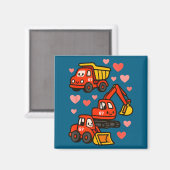Aimant Camions de construction pour la Saint-Valentin Des (Recto/Verso)