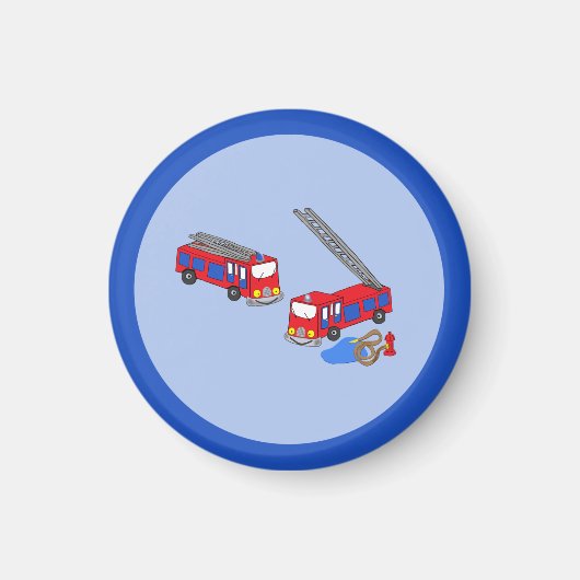 Aimant Camions pompiers rouges (Devant)