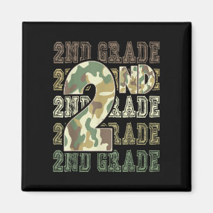 Aimant Camo 2e année escouade premier jour d'école garçon