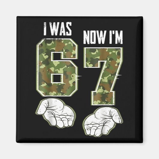 Aimant Camo 7 Ans Anniversaire J'avais 6 Ans Maintenant J (Devant)