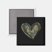 Aimant Camo Print Heart Valentines Day  (Recto/Verso)