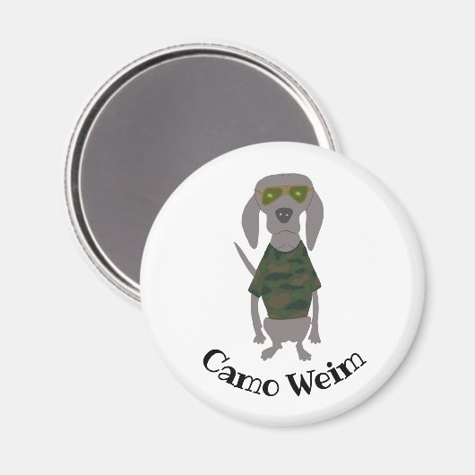 Aimant Camo Weim Weimaraner Grey Gray Ghost Chien (Recto/Verso)