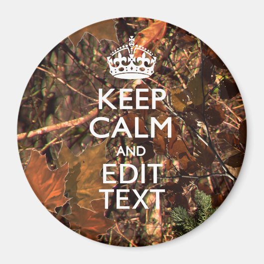 Aimant Camouflage Automne Saison Restez Calme Votre Texte (Devant)