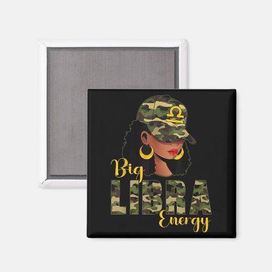 Aimant Camouflage d'énergie Big Libra Femme noire Casquet (Recto/Verso)