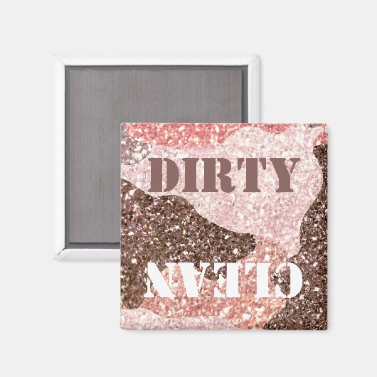 Aimant Camouflage en or noir Rose sec Camo Lave-vaisselle (Recto/Verso)