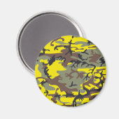 Aimant Camouflage jaune et Brown, Militaire, Armée (Recto/Verso)