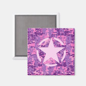 Aimant Camouflage numérique rose-chaud (Recto/Verso)