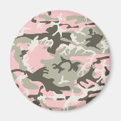 Aimant Camouflage rose et vert, Militaire, Armée (Devant)