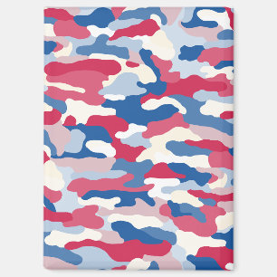 Aimant Camouflage rouge blanc et bleu